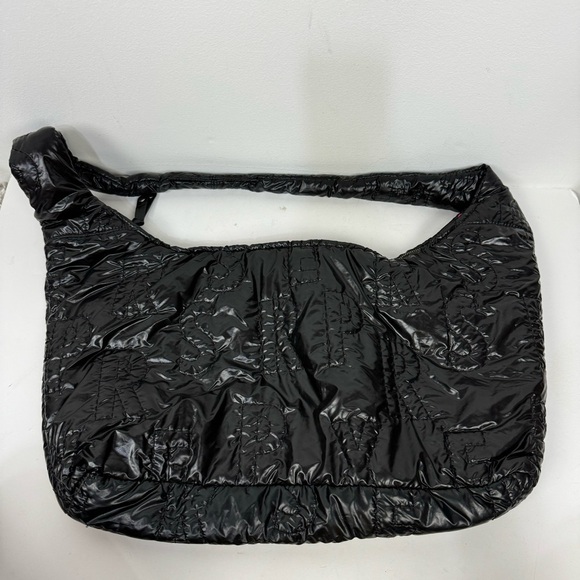 Express Nylon Quilted Soft Hobo Black Bag Shoulder Gym Bag - Picture 2 of 6